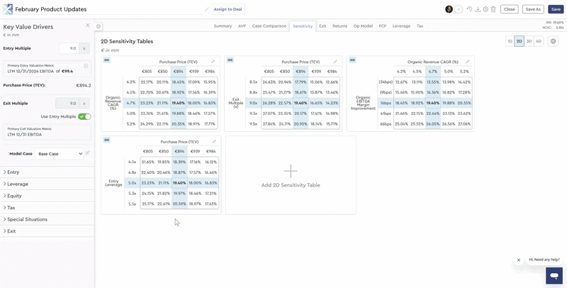 Sensitivity Tables Now Export to Excel